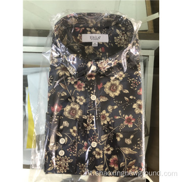 Camicia da uomo con stampa classica in cotone di alta qualità